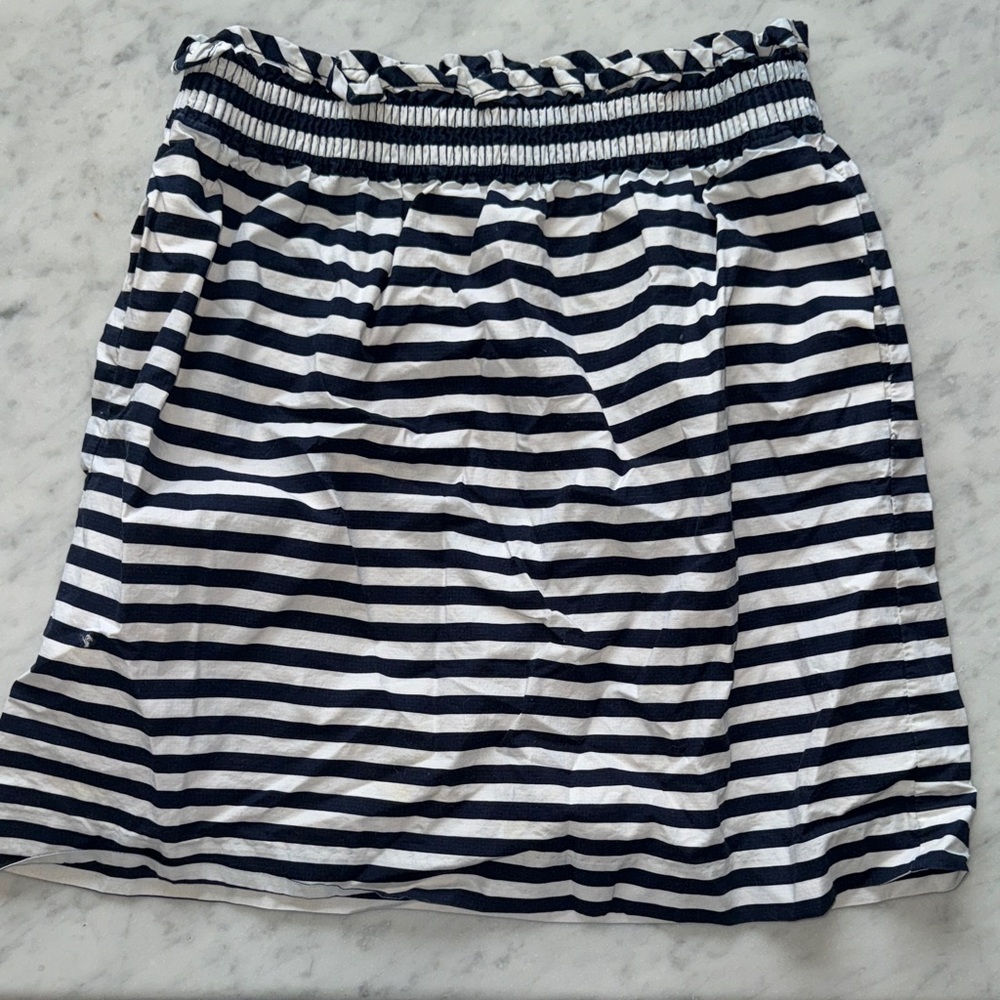 J. Crew Navy and White Striped Mini Skirt